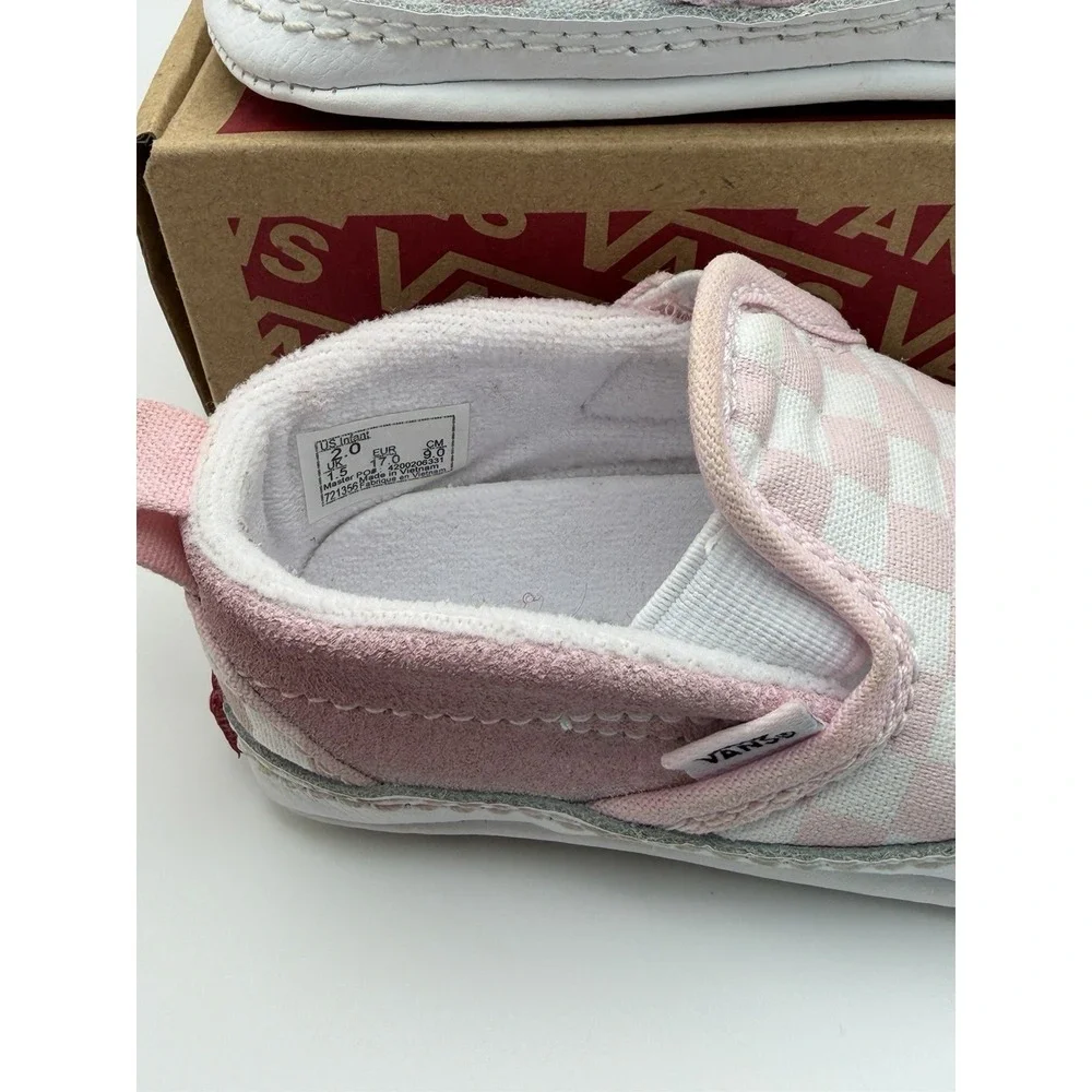 Infant Slip On Vans Checkered Powder Pink Size 2